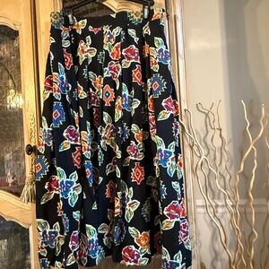 Vintage Floral Black Skirt